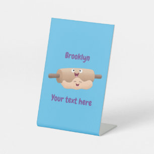 Niedliches Button und Teig Backwaren Cartoon Sockelschild