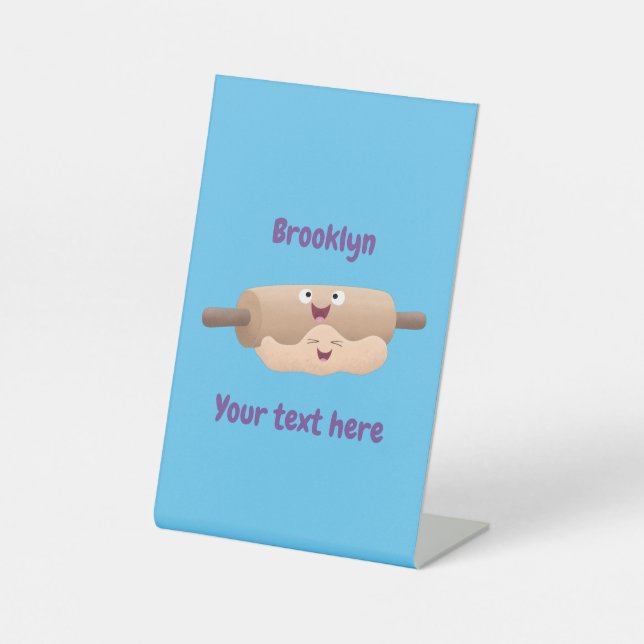 Niedliches Button und Teig Backwaren Cartoon Sockelschild (Vorderseite)