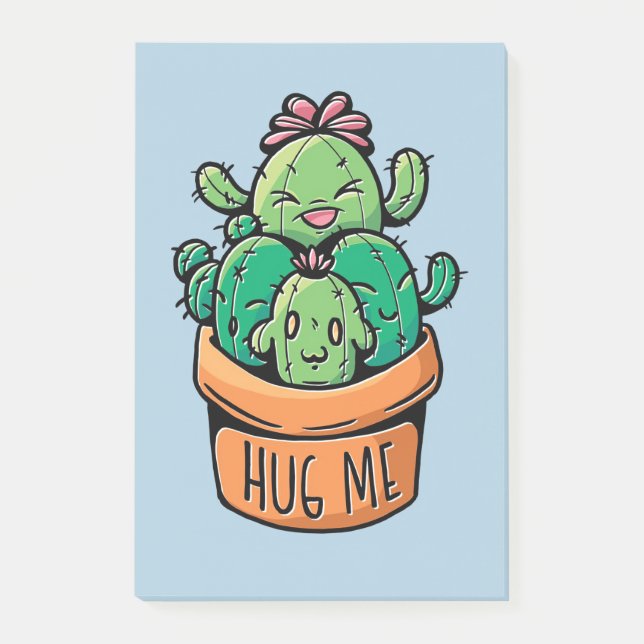 Niedliches Cacti Hug Post-it Klebezettel (Vorderseite)