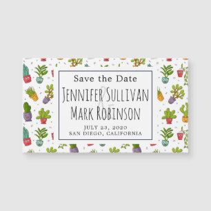 Niedliches Cactus Fun Succulents Muster Save the D Magnetkarte