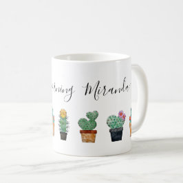 Niedliches Cactus Greenery Blume Kaffeetasse