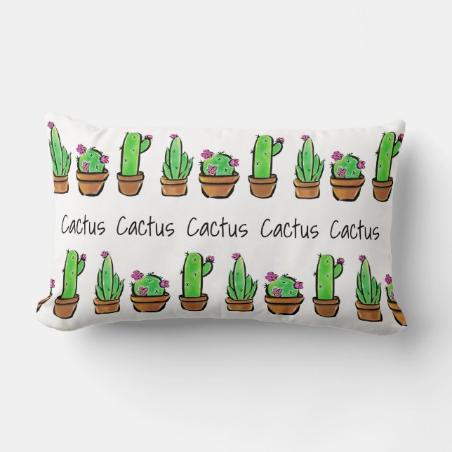 Niedliches Cactus Liebe cacti succulents pattern Lendenkissen (Vorderseite)