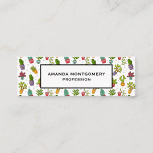 Niedliches Cactus Nature Succulents-Muster Mini Visitenkarte