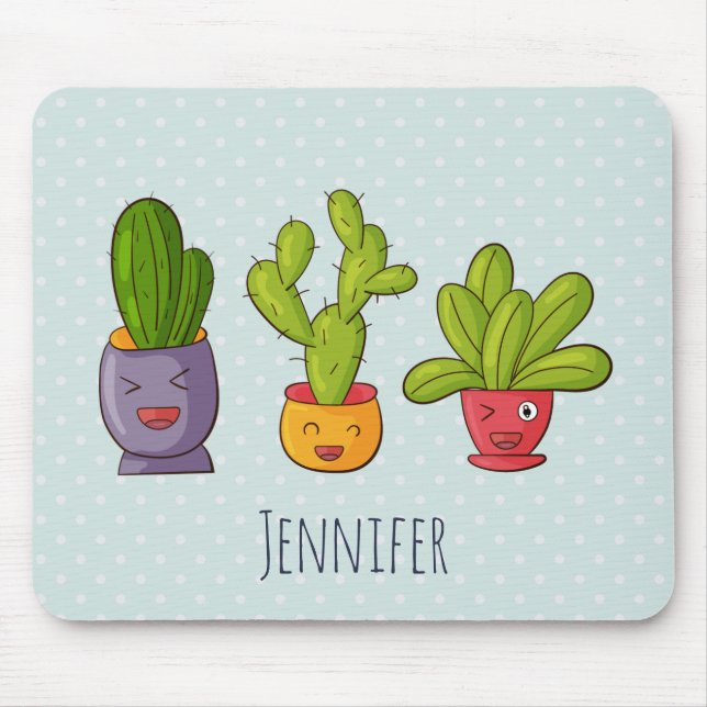 Niedliches Cactus Nature Succulents-Muster Mousepad (Vorne)