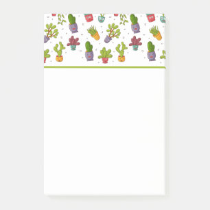 Niedliches Cactus Nature Succulents-Muster Post-it Klebezettel
