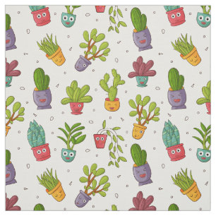 Niedliches Cactus Nature Succulents-Muster Stoff