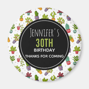 Niedliches Cactus Nature Succulents-Muster Vielen  Magnet