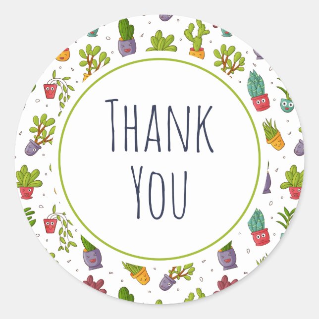 Niedliches Cactus Nature Succulents-Muster Vielen  Runder Aufkleber (Vorderseite)