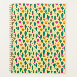 Niedliches Cactus Pattern Gelbe Kawaii-Stoffe Planer