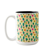 Niedliches Cactus Pattern Gelbe Kawaii-Stoffe