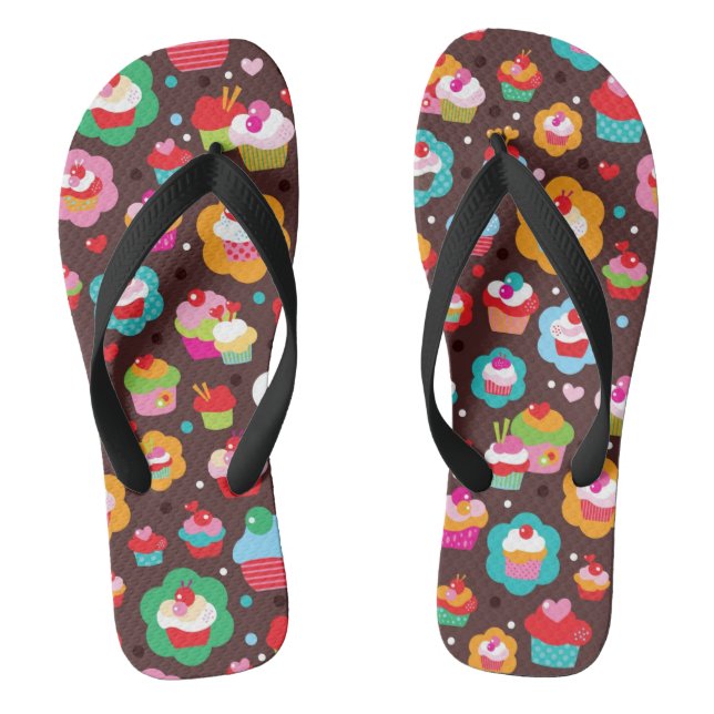 Niedliches Cake-Cake-Muster Flip Flops (Fußbett)