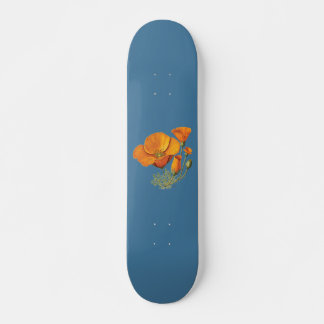 Niedliches California Poppy Blume Vintag Skateboar Skateboard