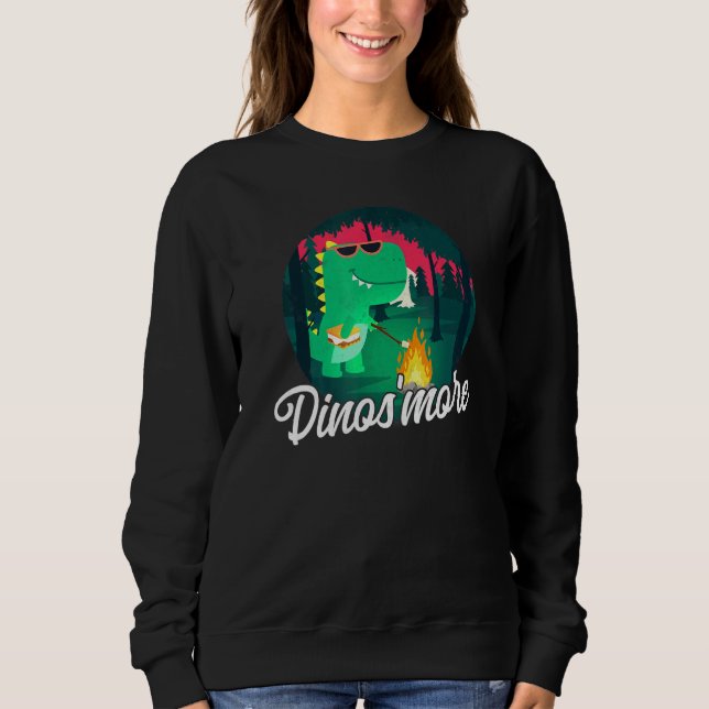 Niedliches Camping Dinosmore Campfire Sweatshirt (Vorderseite)