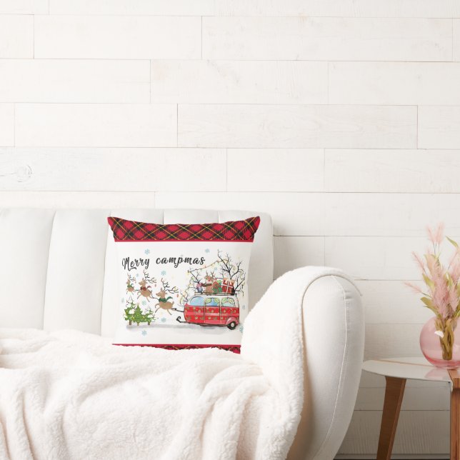 niedliches Camping liebt Weihnachten Kissen (Liege)