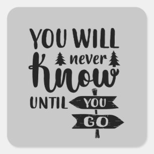 Niedliches Camping Quadratischer Aufkleber