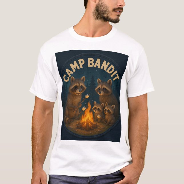 Niedliches Camping Racoons. T-Shirt (Vorderseite)