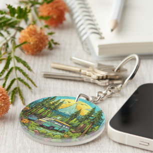 Niedliches Camping Schlüsselanhänger