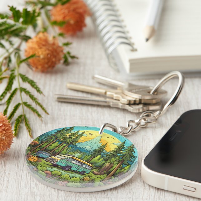 Niedliches Camping Schlüsselanhänger (Vorderseite rechts)