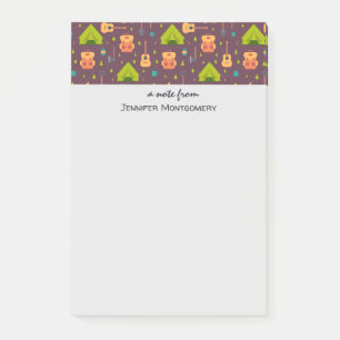 Niedliches Camping Themenmuster Post-it Klebezettel