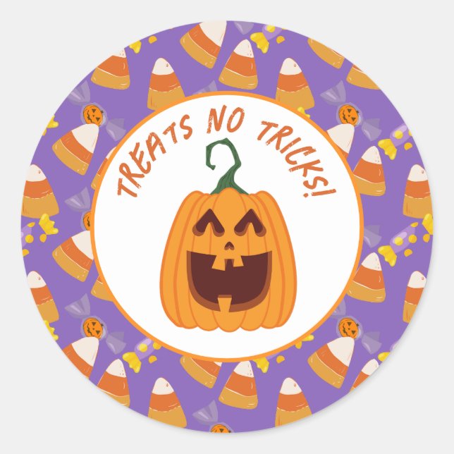 Niedliches Candy Corn Kids Halloween-Party Spider Runder Aufkleber (Vorderseite)