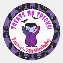 Niedliches Candy Corn Kinder Halloween-Party Dracu Runder Aufkleber