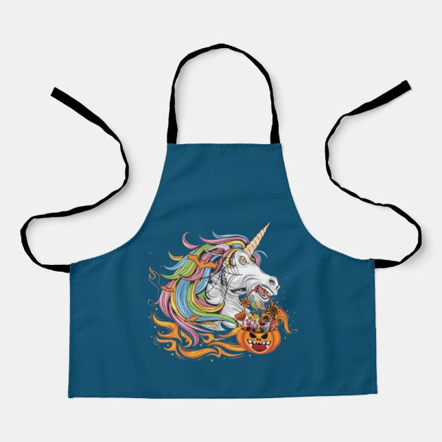 Niedliches Candy Corn Unicorn Halloween Schürze (Vorderseite)