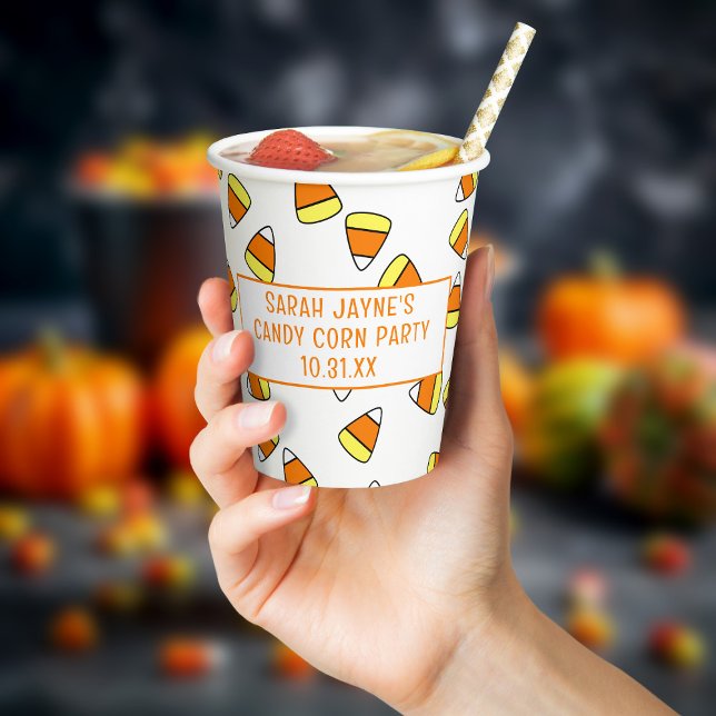 Niedliches Candy Cornmuster Halloween-Party Papier Pappbecher (Hooray for candy corn season! If you're having a Halloween party, these are your paper cups.)