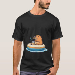 Niedliches Capybara auf Schwimmbecken schwimmen tr T-Shirt