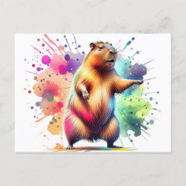 Niedliches Capybara Frische Pasta machen Postkarte