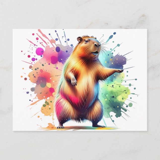 Niedliches Capybara Frische Pasta machen Postkarte (Vorderseite)