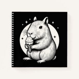 Niedliches Capybara mit Eiscreme Code Kawaii Noteb Notizbuch