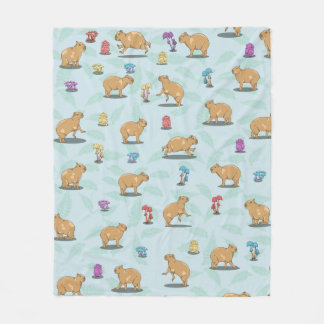 Niedliches Capybara Muster Fleecedecke
