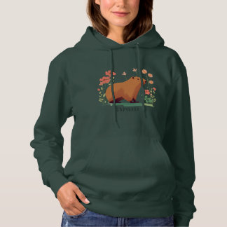 Niedliches Capybara und Blume Hoodie