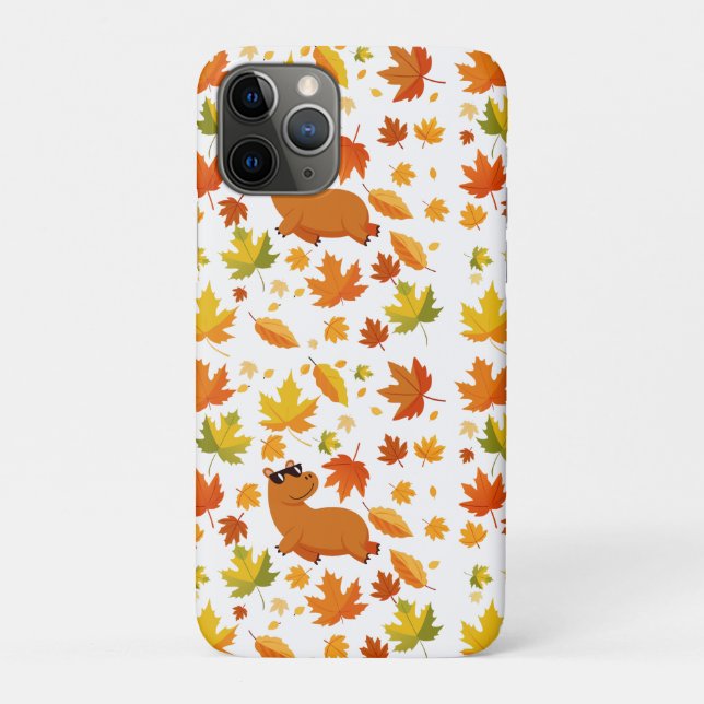 Niedliches Capybara und Herbstleaves - Handy-Fall Case-Mate iPhone Hülle (Rückseite)