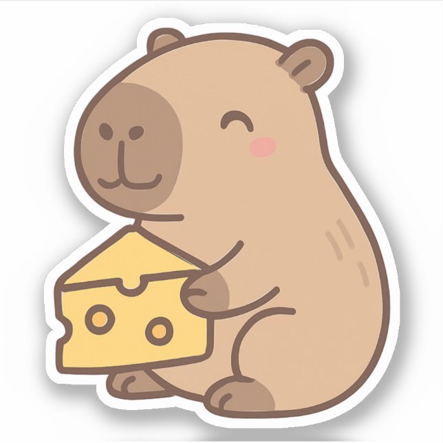 Niedliches Capybara Vinyl Stickers Aufkleber (Vorderseite)