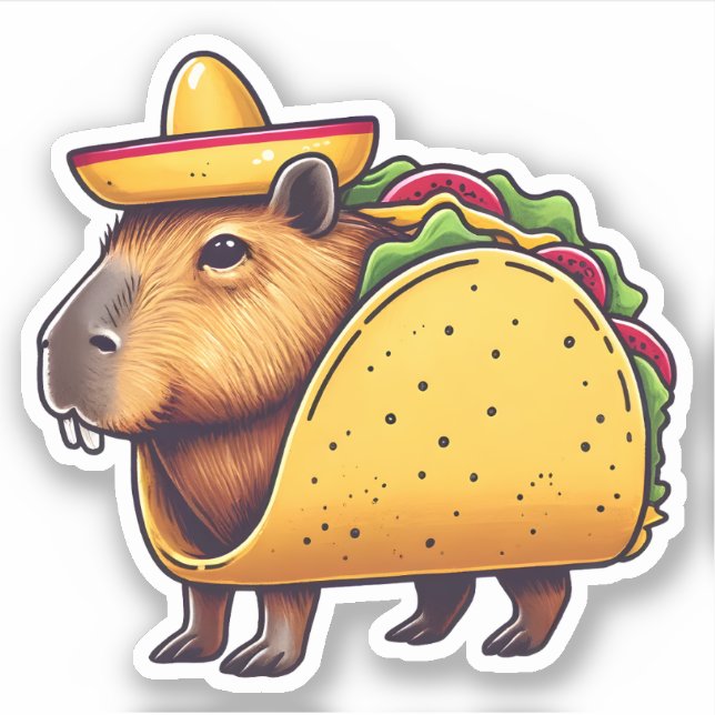 Niedliches Capybara Vinyl Stickers Aufkleber (Vorderseite)