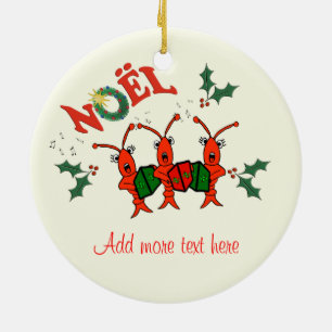 Niedliches Caroling Panzerkrebs-Hummer-Weihnachten Keramikornament