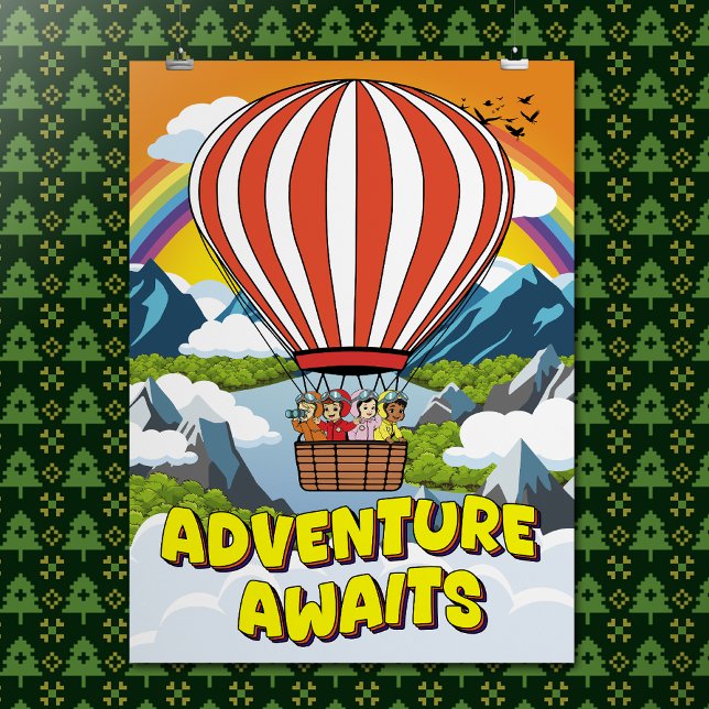 Niedliches Cartoon-Abenteuer erwartet Inspirations Poster (Von Creator hochgeladen)