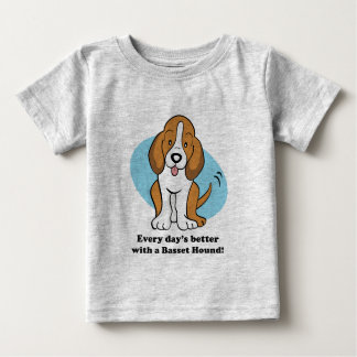 Niedliches Cartoon Basset Hound Baby T-Shirt