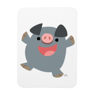 Niedliches Cartoon-Bouncy Schwein-flexibler Magnet