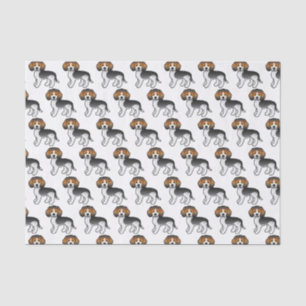 Niedliches Cartoon Dog-Muster mit blauem Ticking-B Seidenpapier