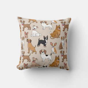 Niedliches Cartoon Dogs Muster Kissen