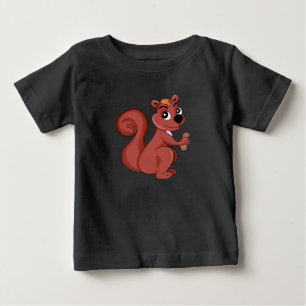 Niedliches Cartoon-Eichhörnchen mit einer Erdnuss Baby T-shirt