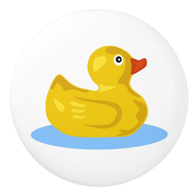 Niedliches Cartoon-Gelb-Ducky Keramikknauf (Vorderseite)