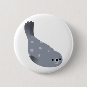 Niedliches Cartoon Hafen Siegel Button Abzeichen