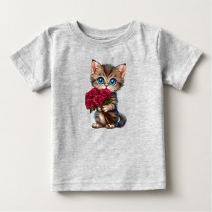 Niedliches Cartoon-Kätzchen Baby T-shirt