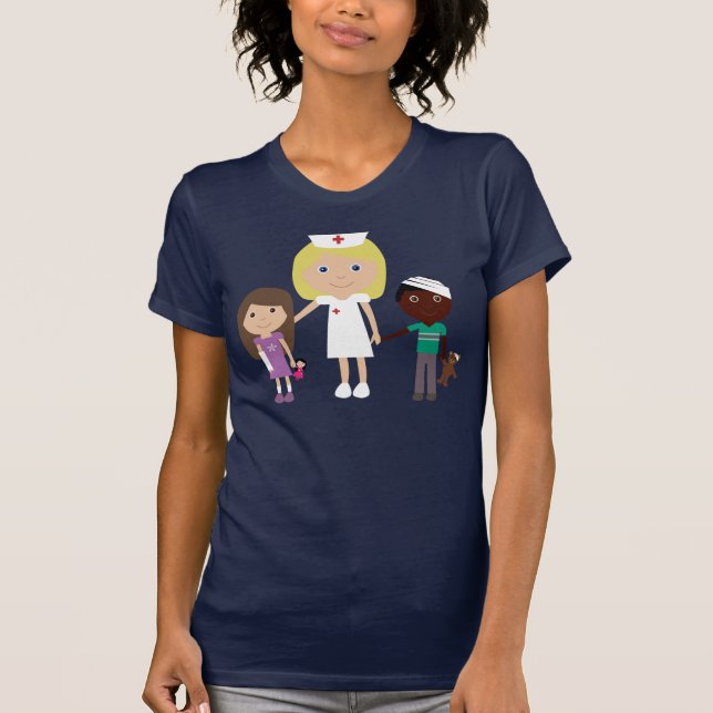 Niedliches Cartoon-Krankenschwester-u. T-Shirt (Vorderseite)