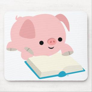 Niedliches Cartoon-Leseferkel Mousepad