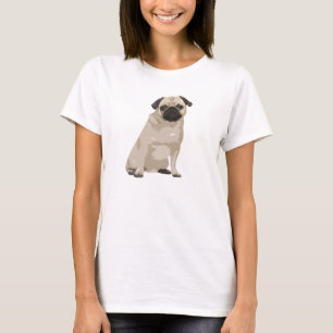 Niedliches Cartoon-Mops-T-Shirt T-Shirt