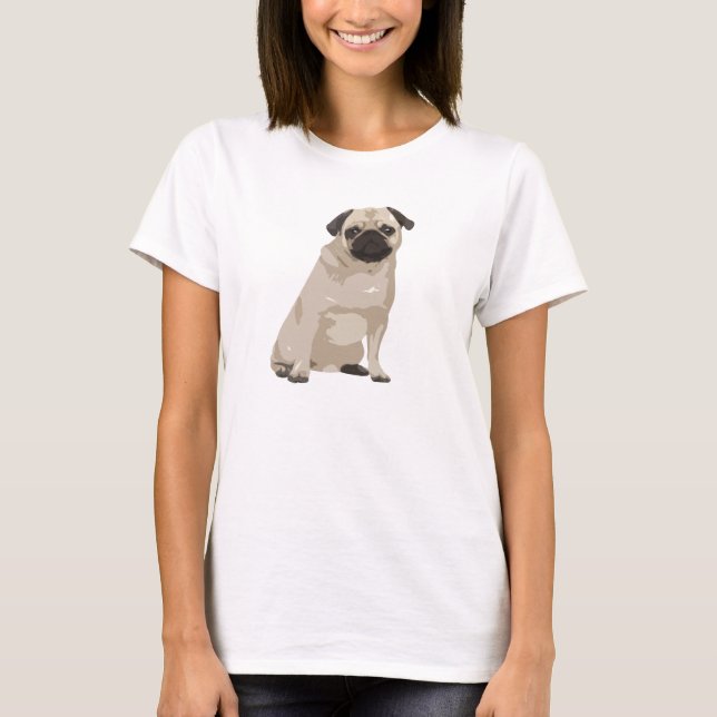 Niedliches Cartoon-Mops-T-Shirt T-Shirt (Vorderseite)